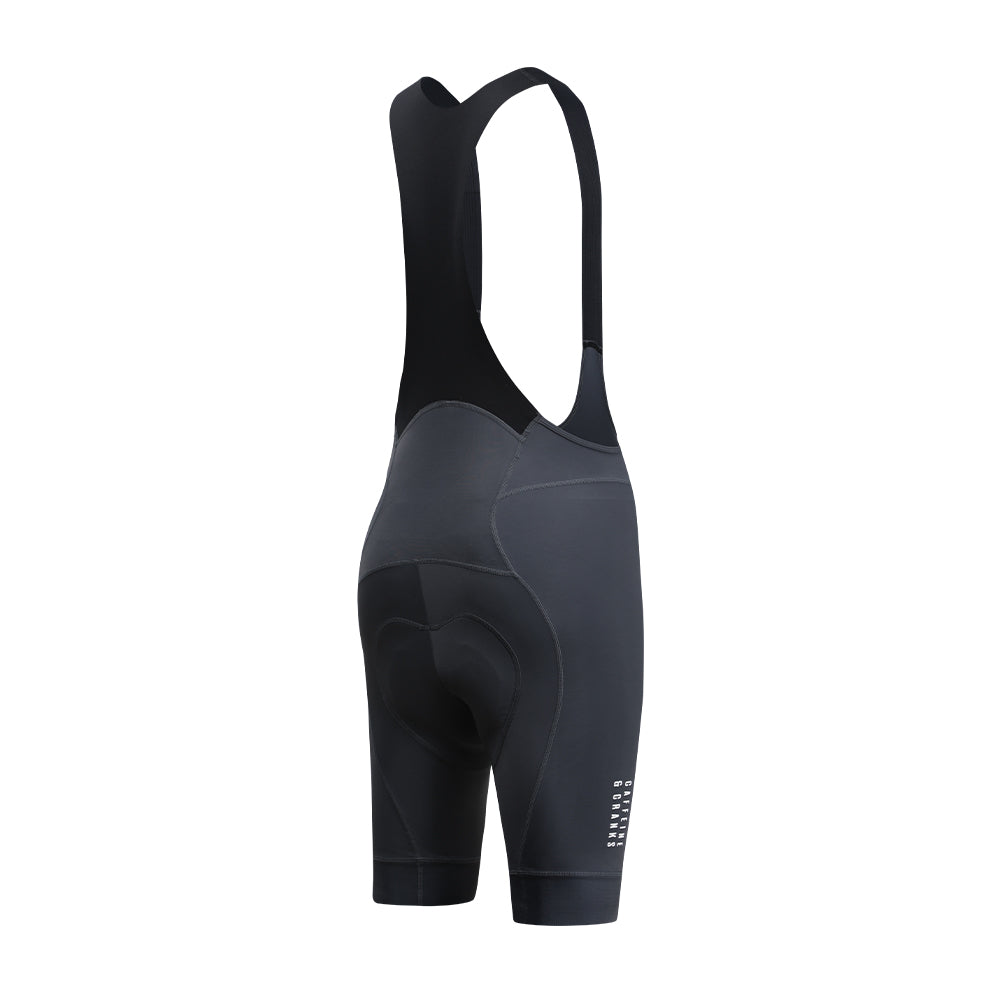 Men's Ash Core Bib Shorts cycling bib shorts – detail view | Caffeine & Cranks Australia