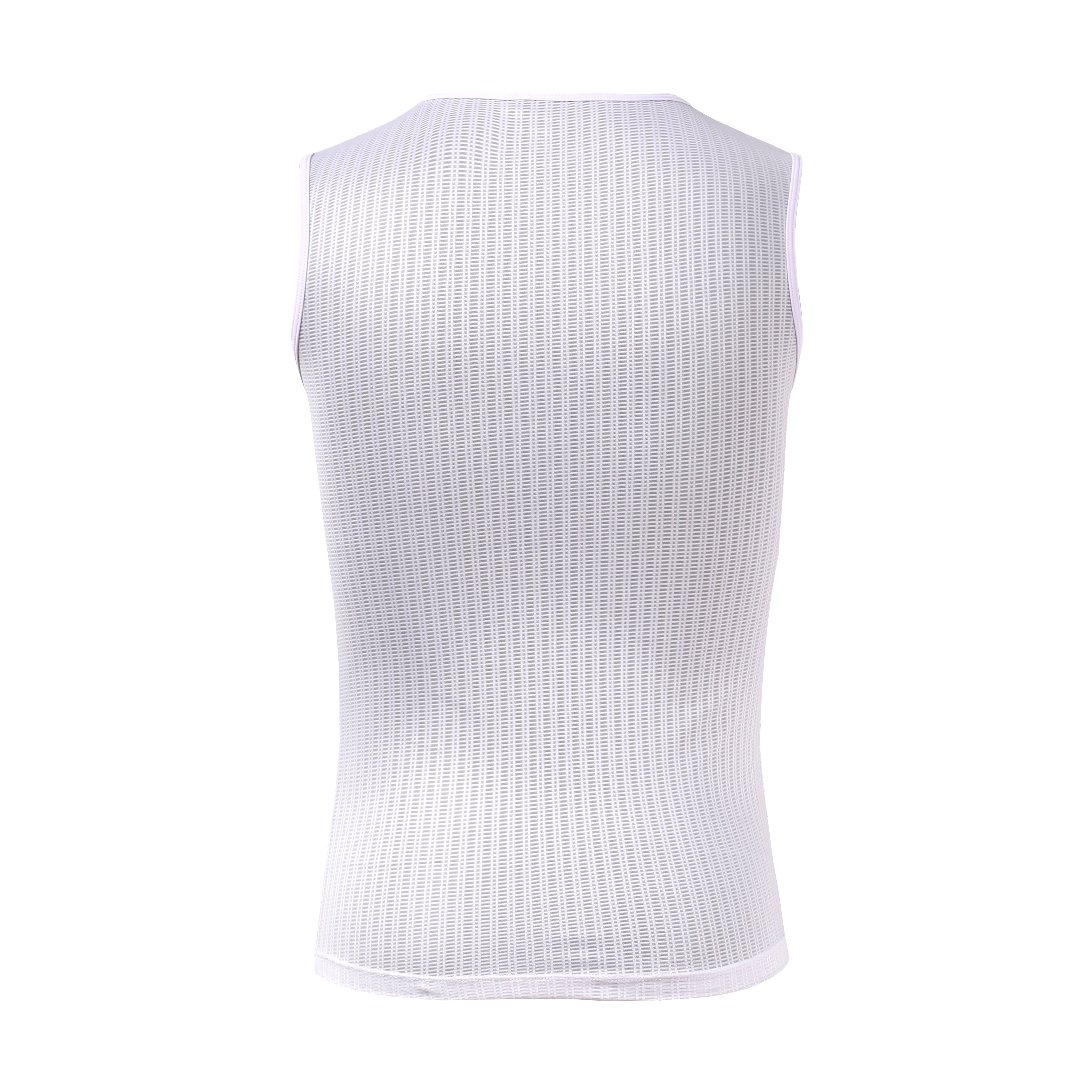 Back view of C&C Core Baselayer in white for men, with a textured white fabric.