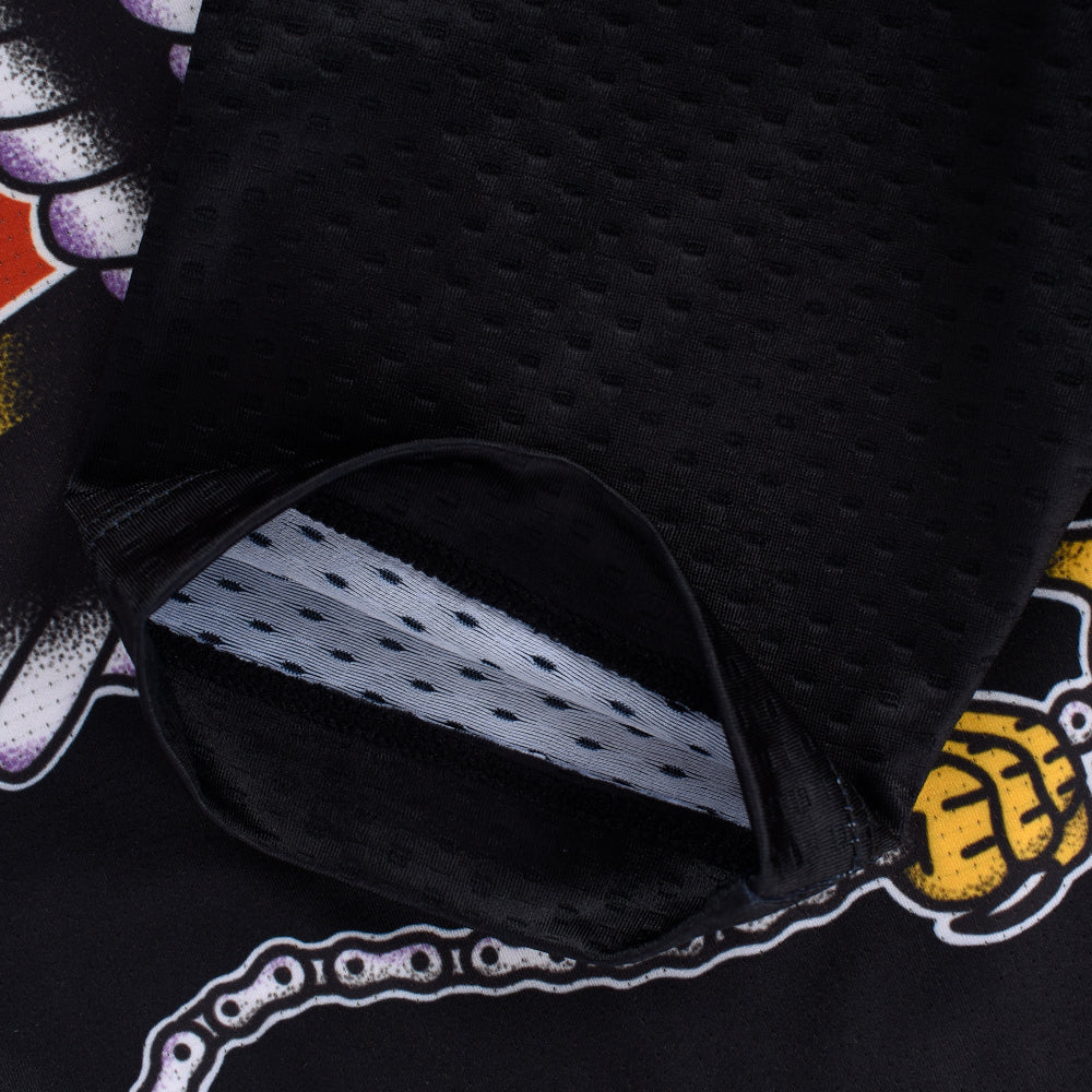 C&C Tattoo Eagle Jersey: black fabric with perforated mesh detail and bold graphics.