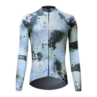 Women's Overspray Long Sleeve Jersey long sleeve cycling jersey – front view | Caffeine & Cranks Australia