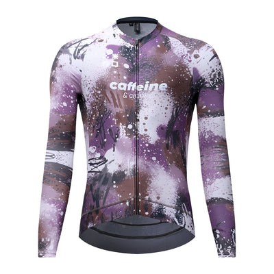 Men's Sprayover Long Sleeve Jersey long sleeve cycling jersey – front view | Caffeine & Cranks Australia