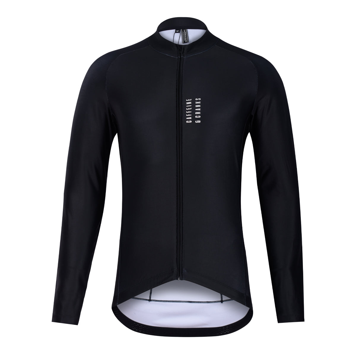 Mens black Core Thermal Jersey with white "Caffeine & Cranks" logo on chest.