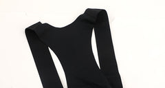 Close-up of black women's cargo bib shorts bib and straps, with ribbed detailing.
