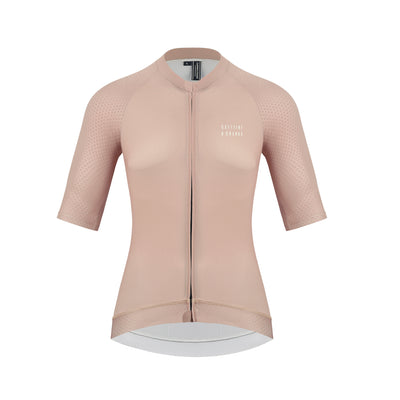 Women's Clay Pinnacle Jersey cycling jersey – logo detail | Caffeine & Cranks Australia