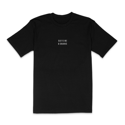 Black Cranks Classic T-Shirt cycling t-shirt – front view | Caffeine & Cranks Australia