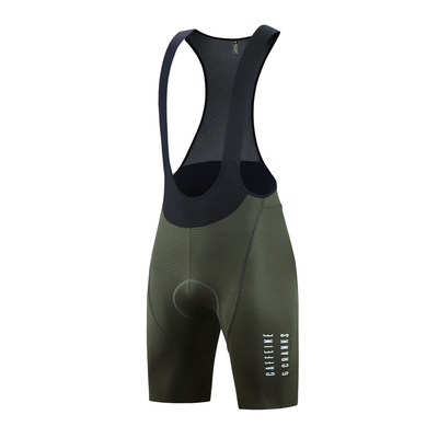 Women's Olive Pinnacle Bib Shorts cycling bib shorts – side view | Caffeine & Cranks Australia